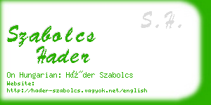 szabolcs hader business card